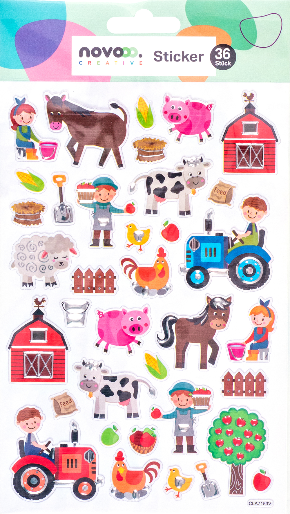 NOVOOO Creative Sticker Bauernhof 36 Stück