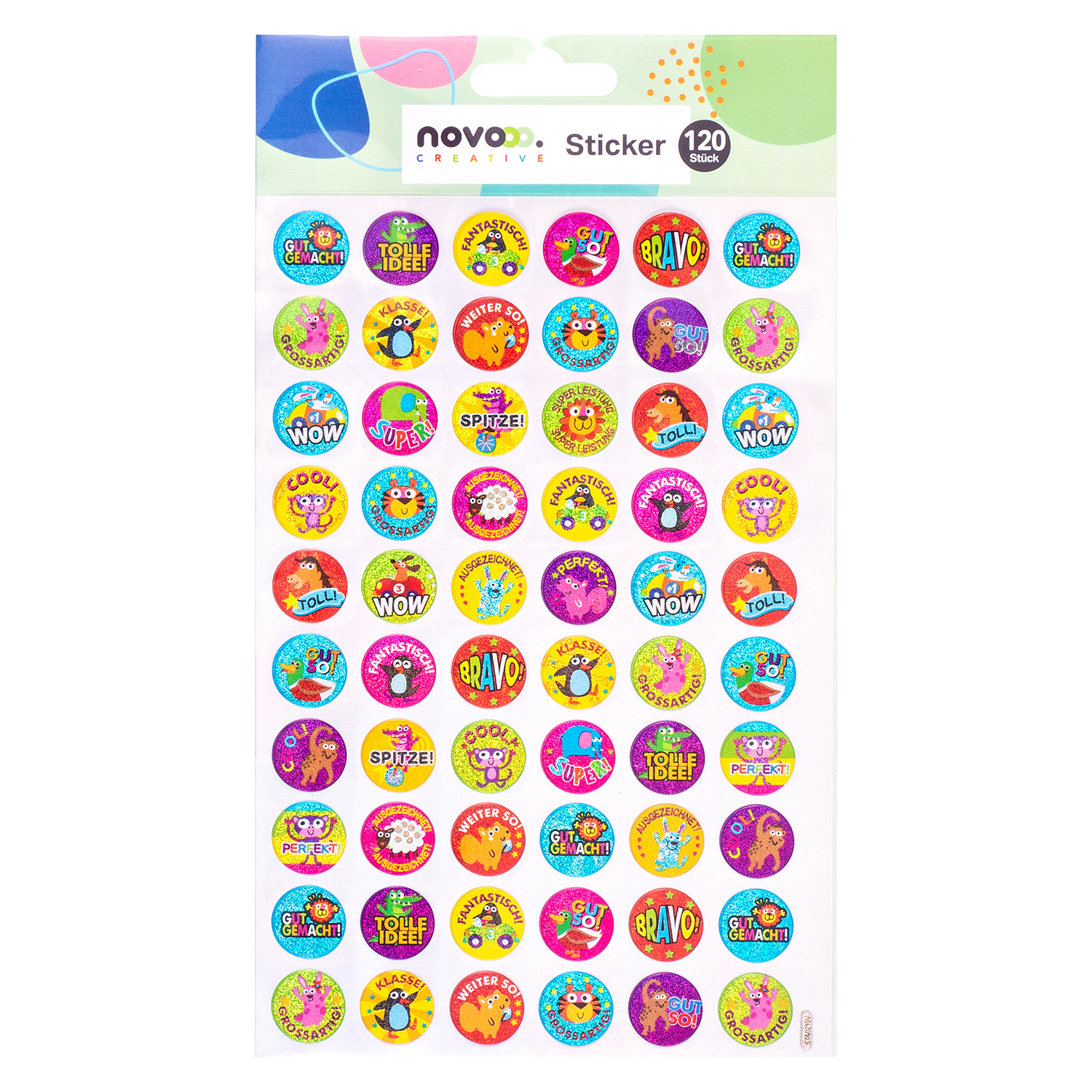 NOVOOO Creative Sticker-Set Belohnungssticker 120 Sticker bunt