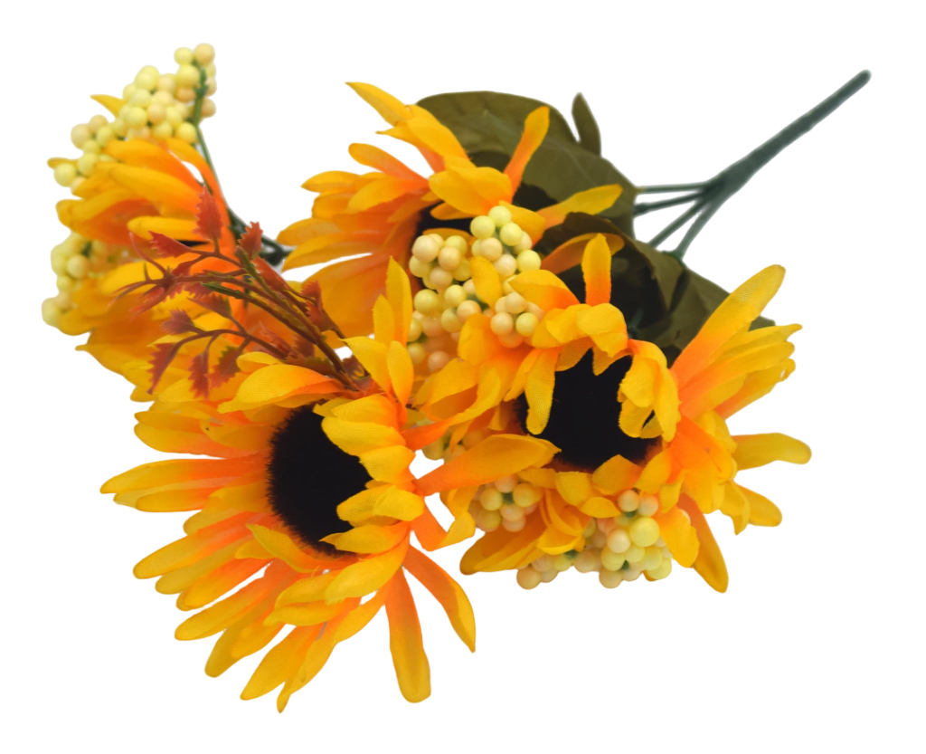 NOVOOO Kunstblumenstrauß Sonnenblumen ca. 32 cm gelb