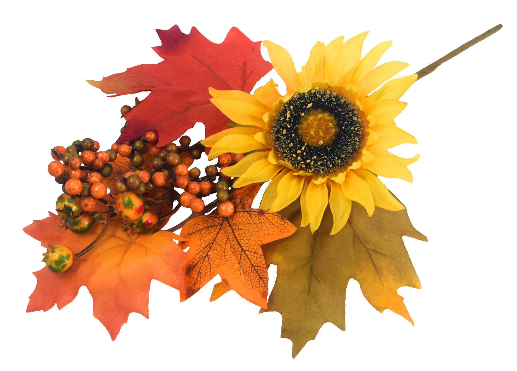 NOVOOO Deko Herbstzweig mit Sonnenblume bunt