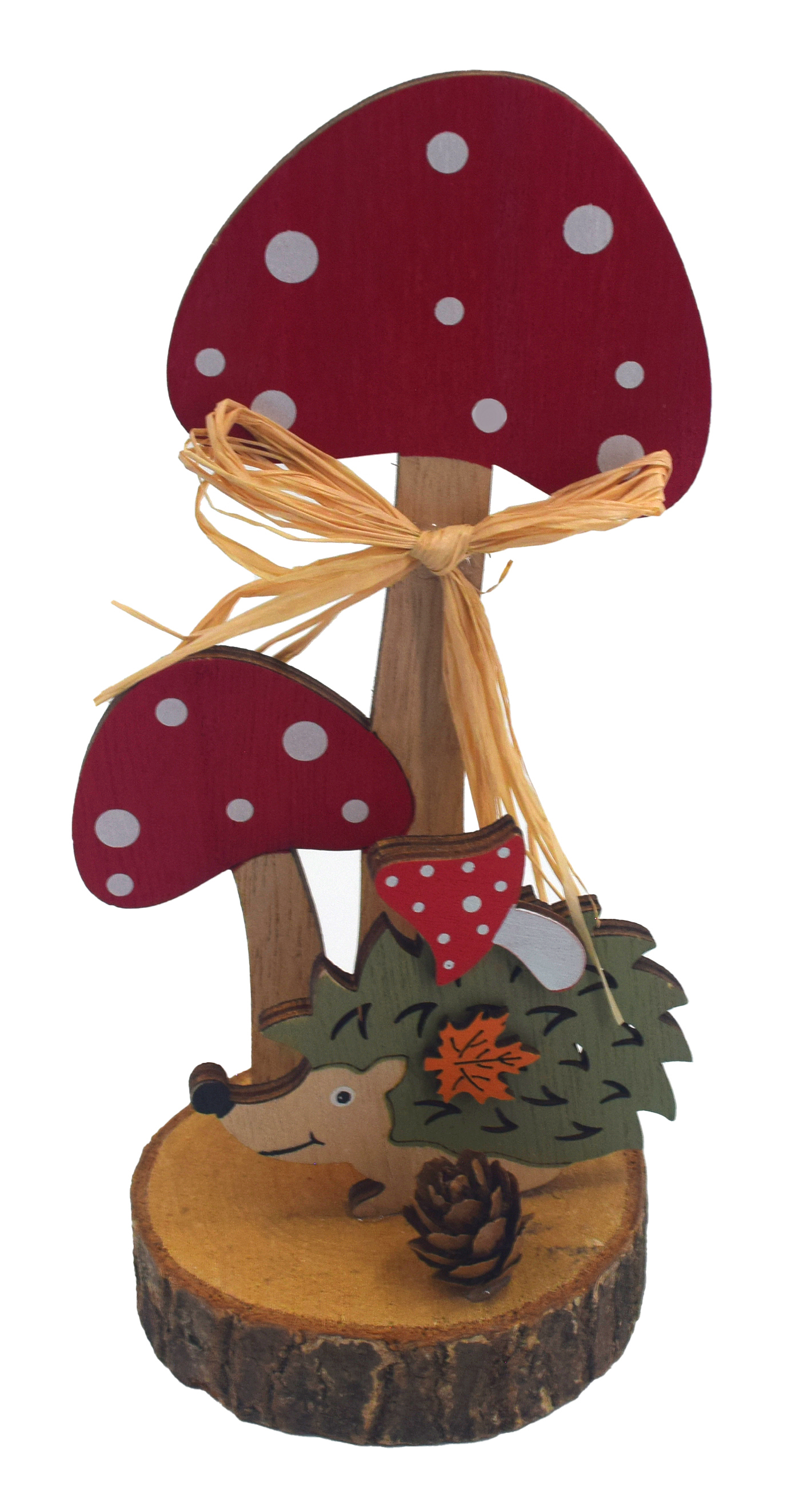 NOVOOO Standdeko Pilz mit Igel 19 x 2 x 8,5 cm