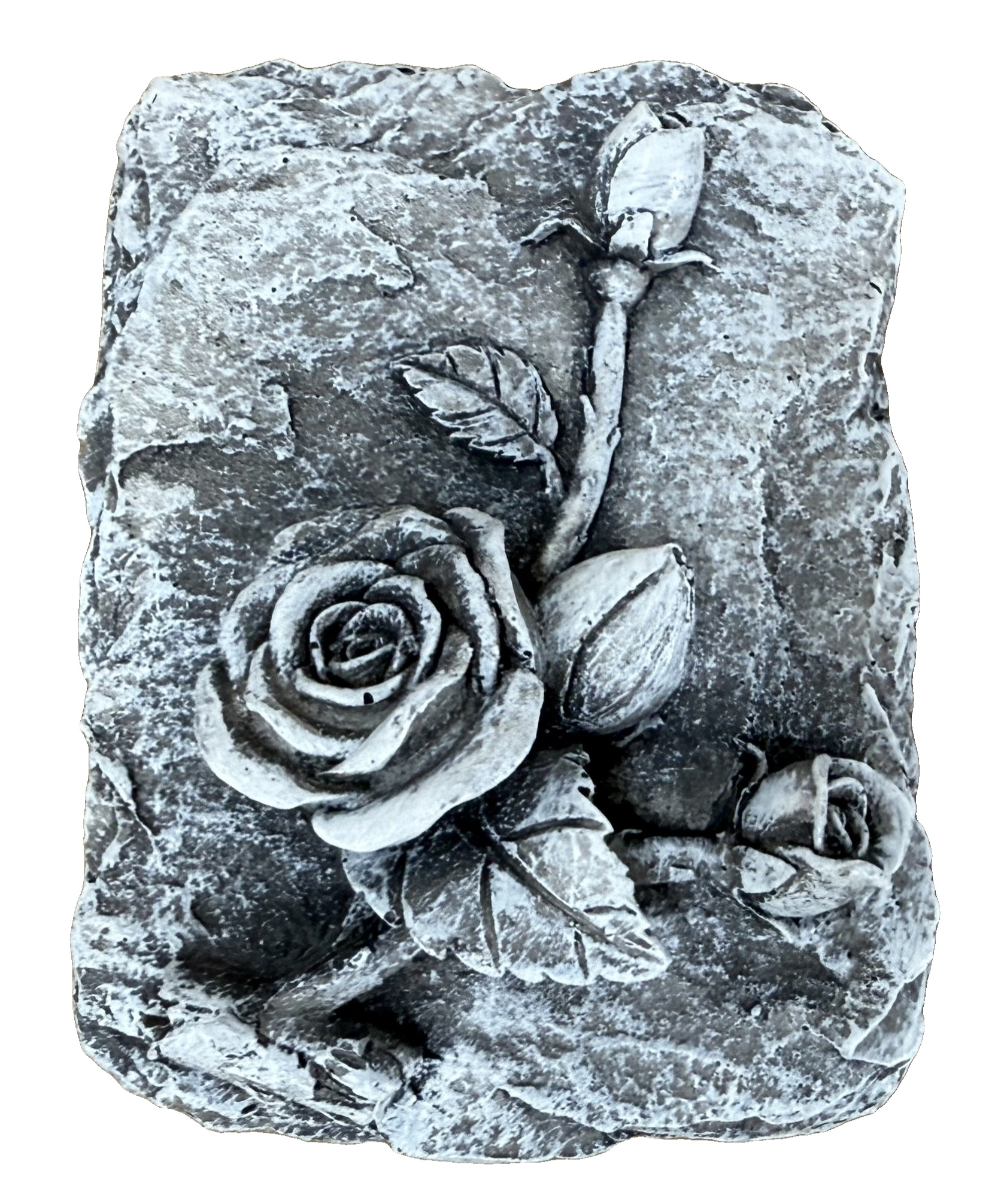 NOVOOO Standdeko Stein mit Rosendeko