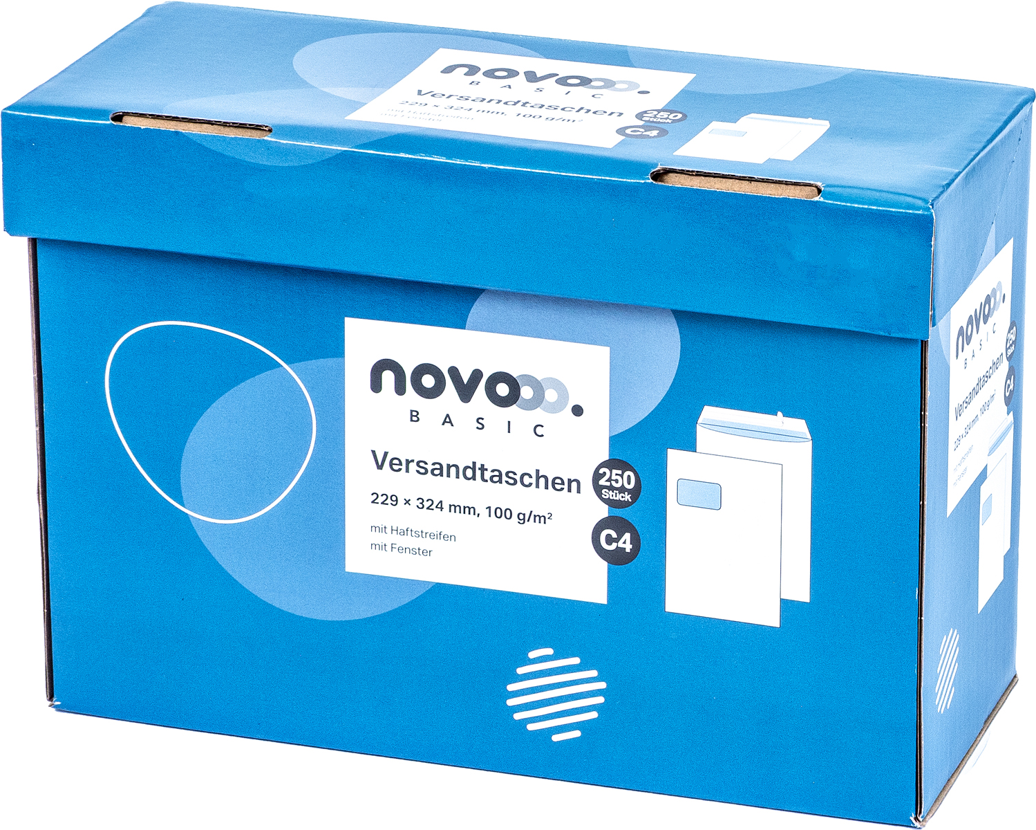 NOVOOO Basic Versandtaschen C4 mit Fenster 250 Stück weiß