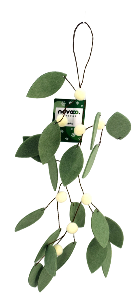 NOVOOO Seasons Hängedeko Filzblätter auf Ast 40 cm
