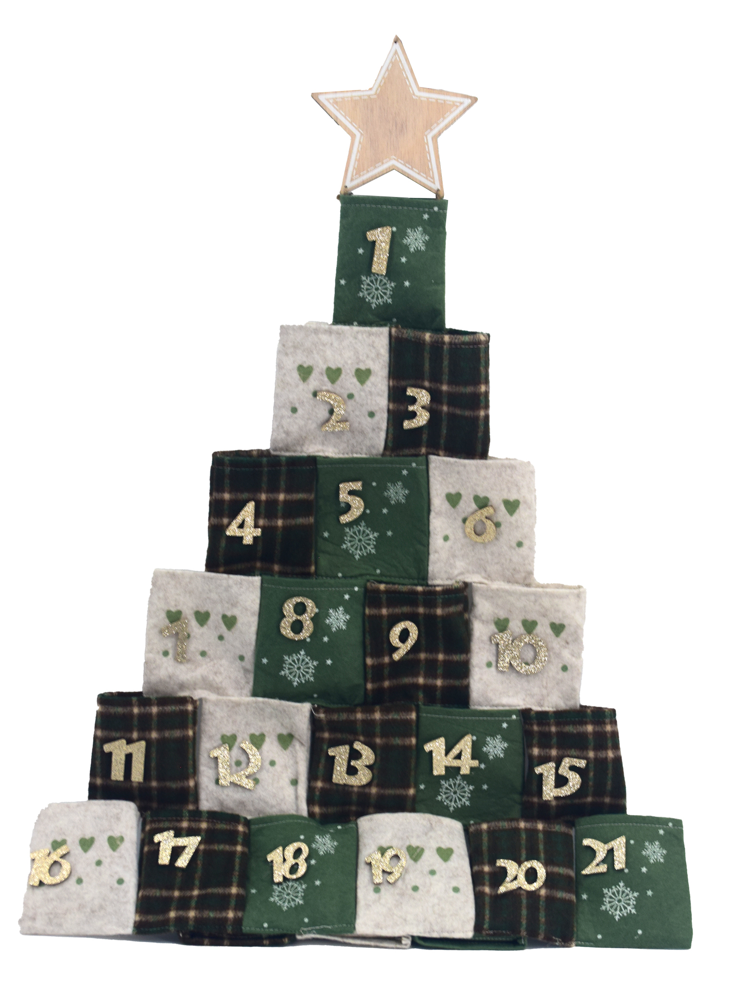 NOVOOO Seasons Adventkalender in Baumform grün/weiß