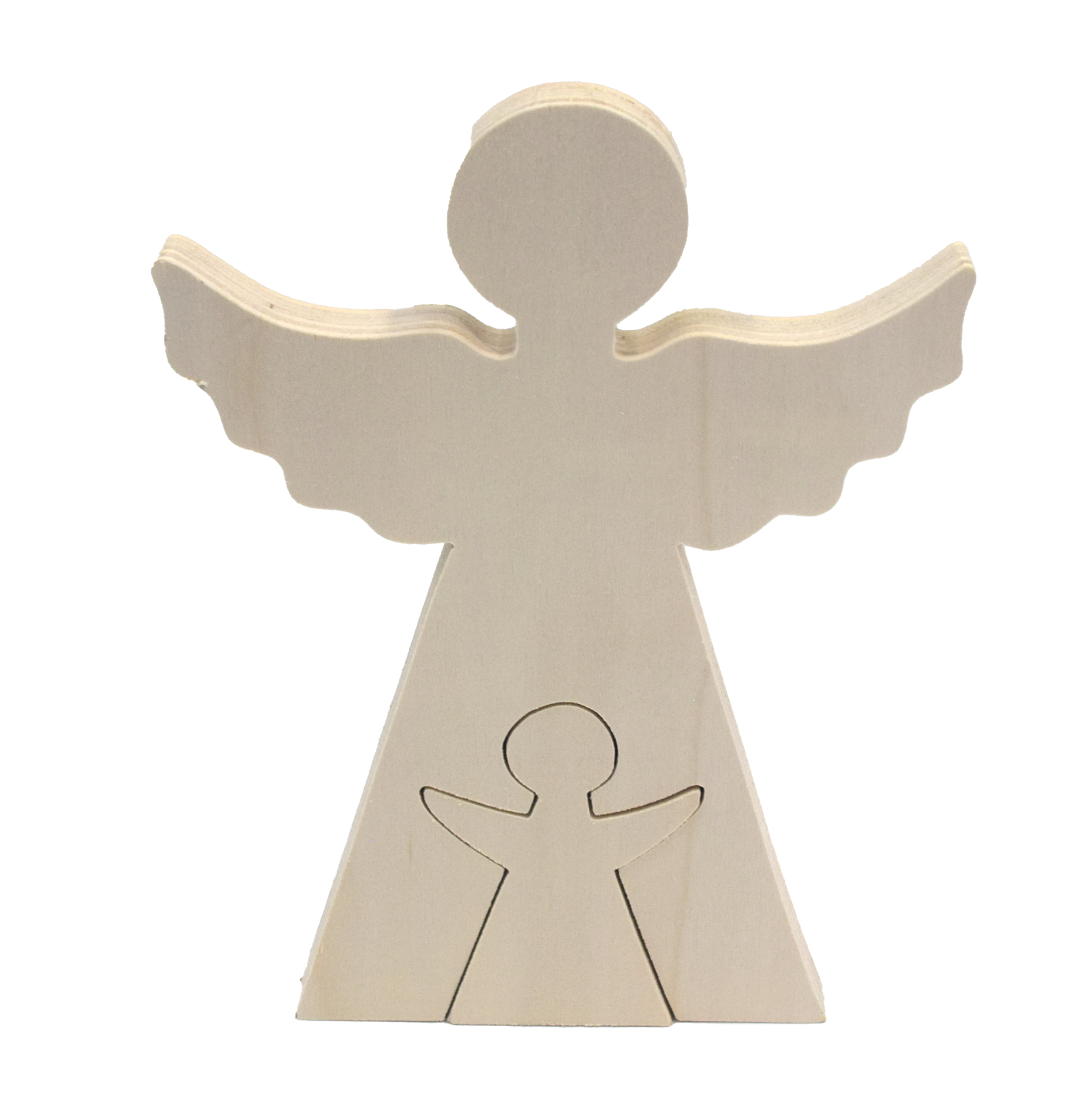 NOVOOO Seasons 2in1 Holzfigur Engel braun