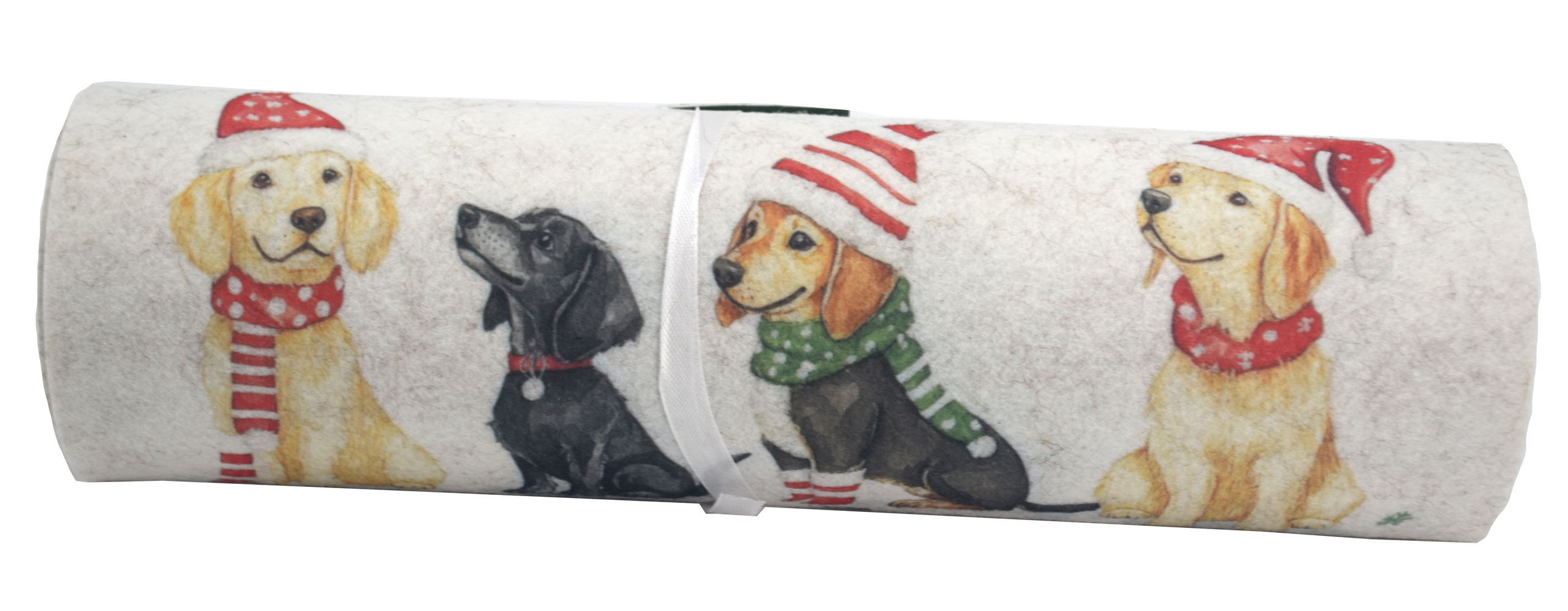 NOVOOO Seasons Tischläufer Hundedesign aus Filz beige