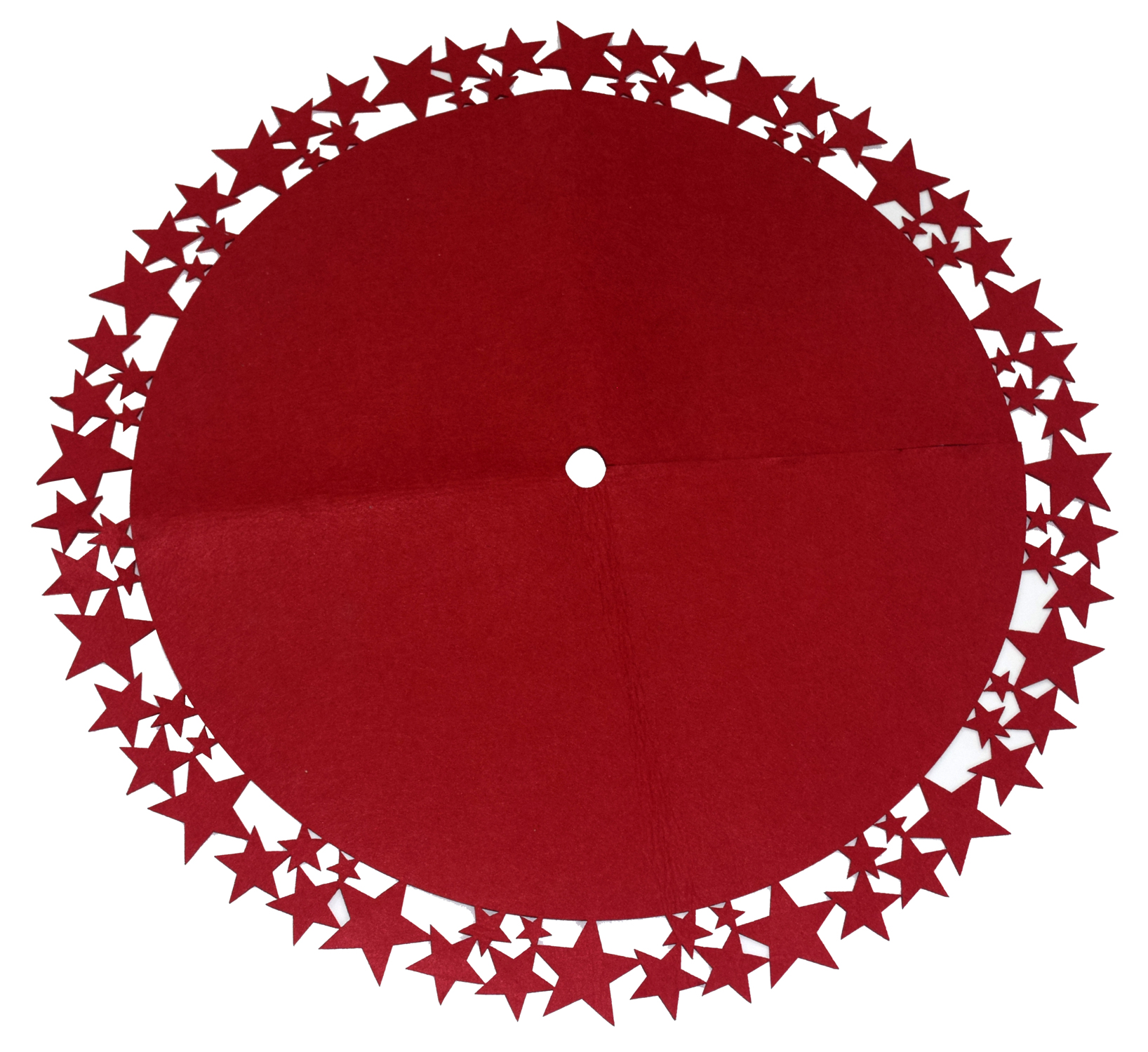 NOVOOO Seasons Christbaum-Decke mit Sternen aus Filz rot