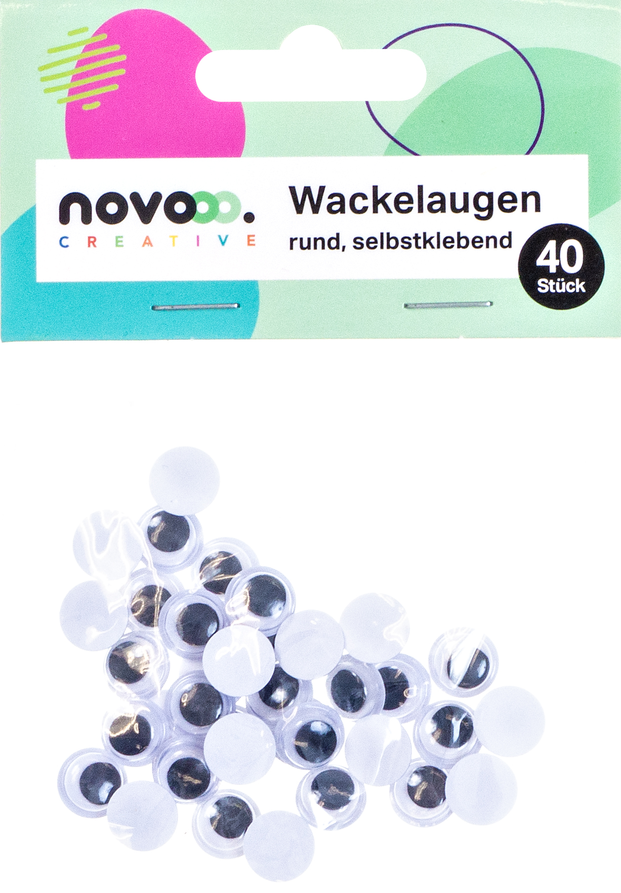 NOVOOO Creative Wackelaugen rund 40 Stück