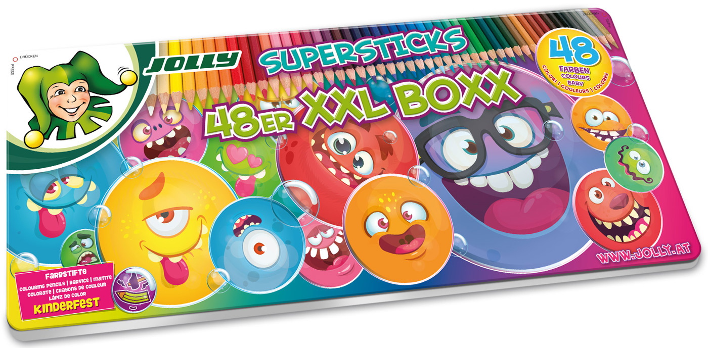 JOLLY Buntstifte Supersticks XXL Box 48 Farben