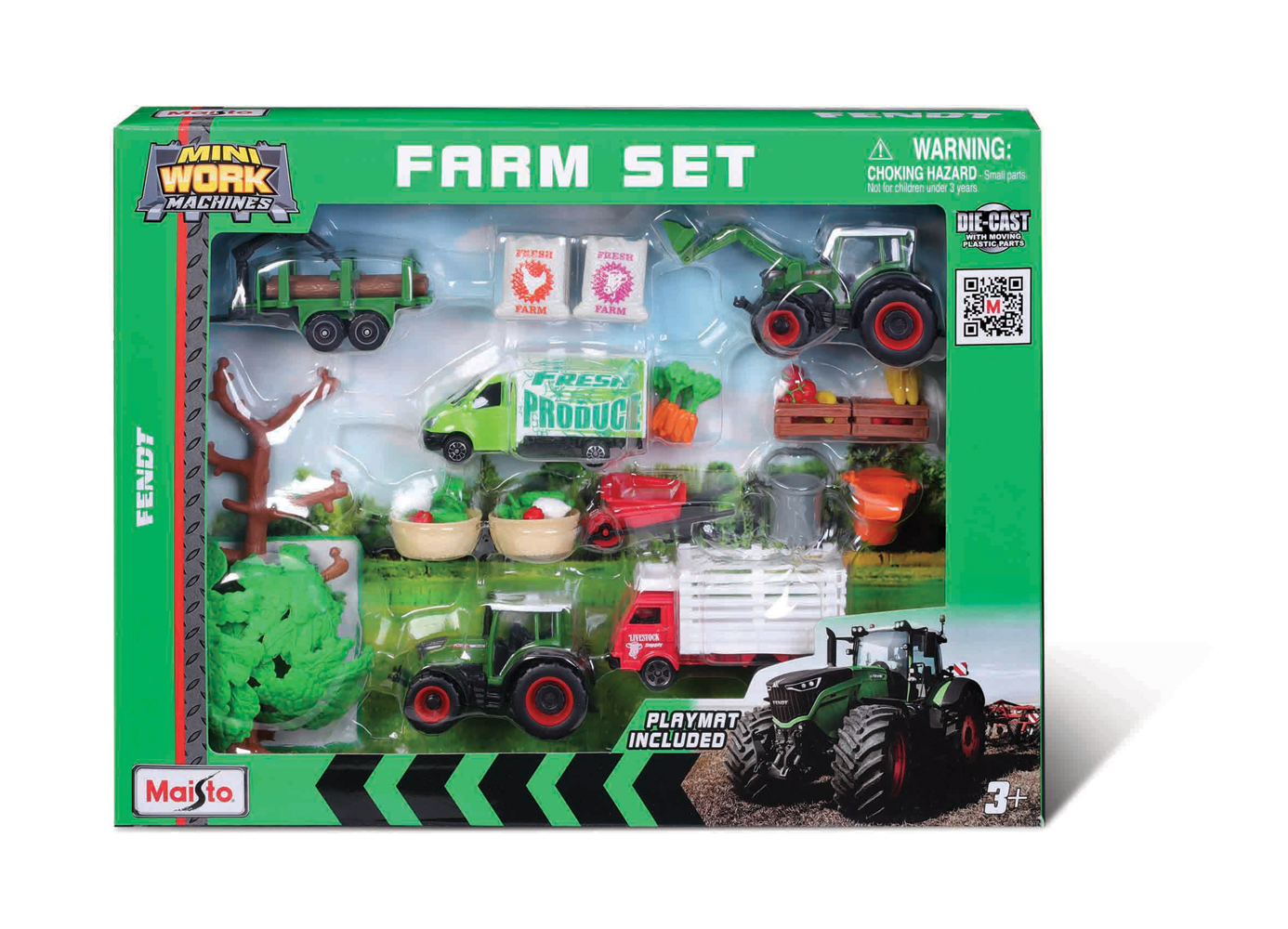 MAISTO Fendt 209 Vario Farmfahrzeug-Set 