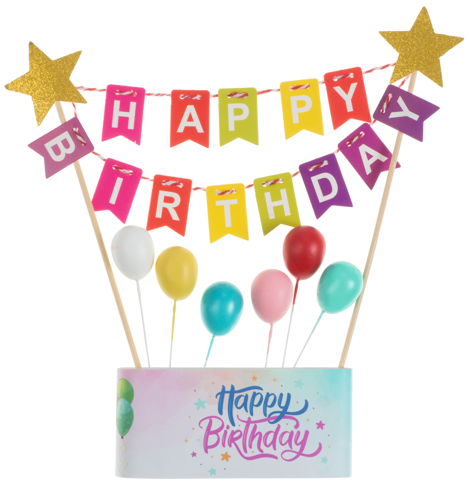 Deko-Set Happy Birthday Wimpelkette und Ballons