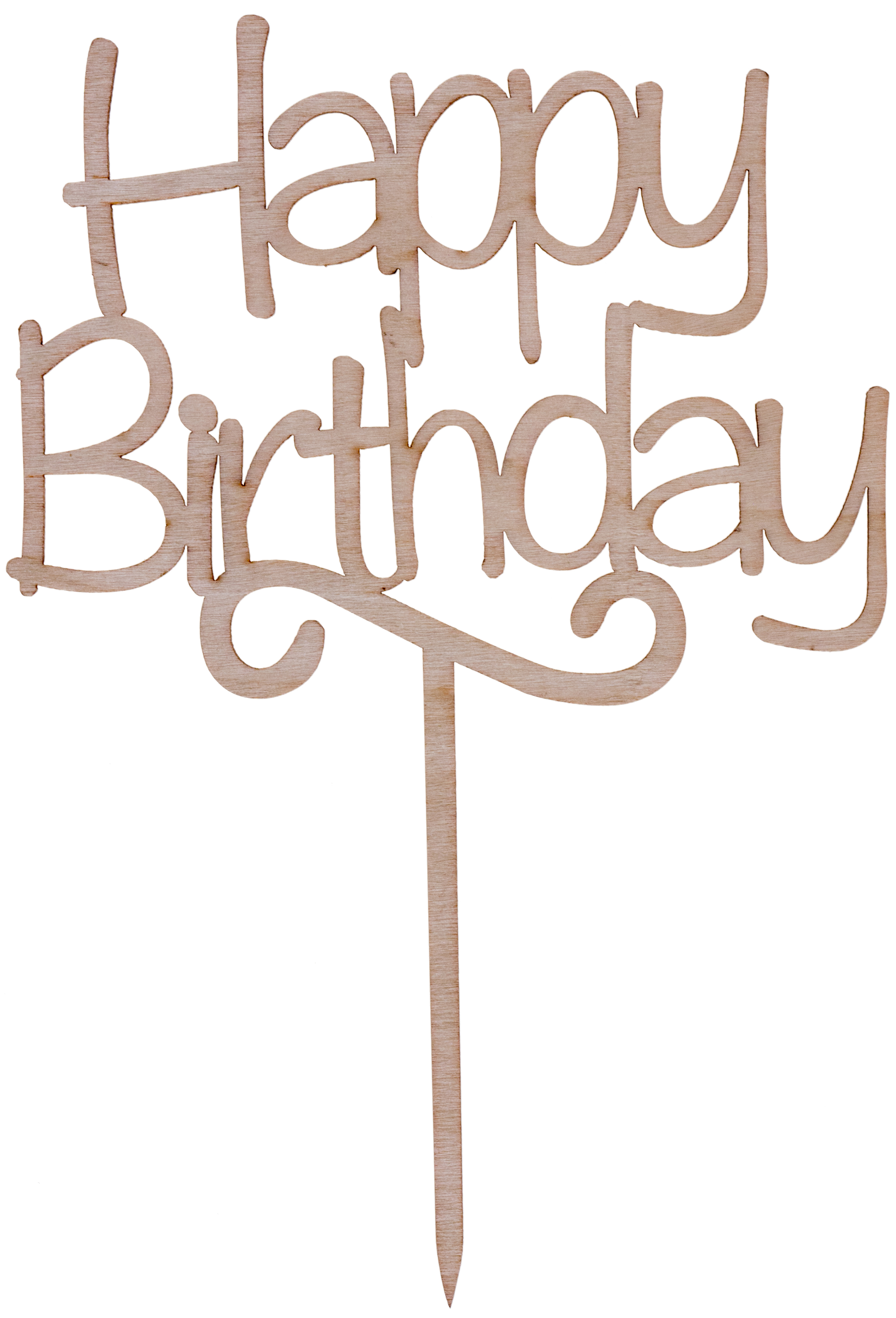 Cake Topper Happy Birthday 15 x 22 cm natur