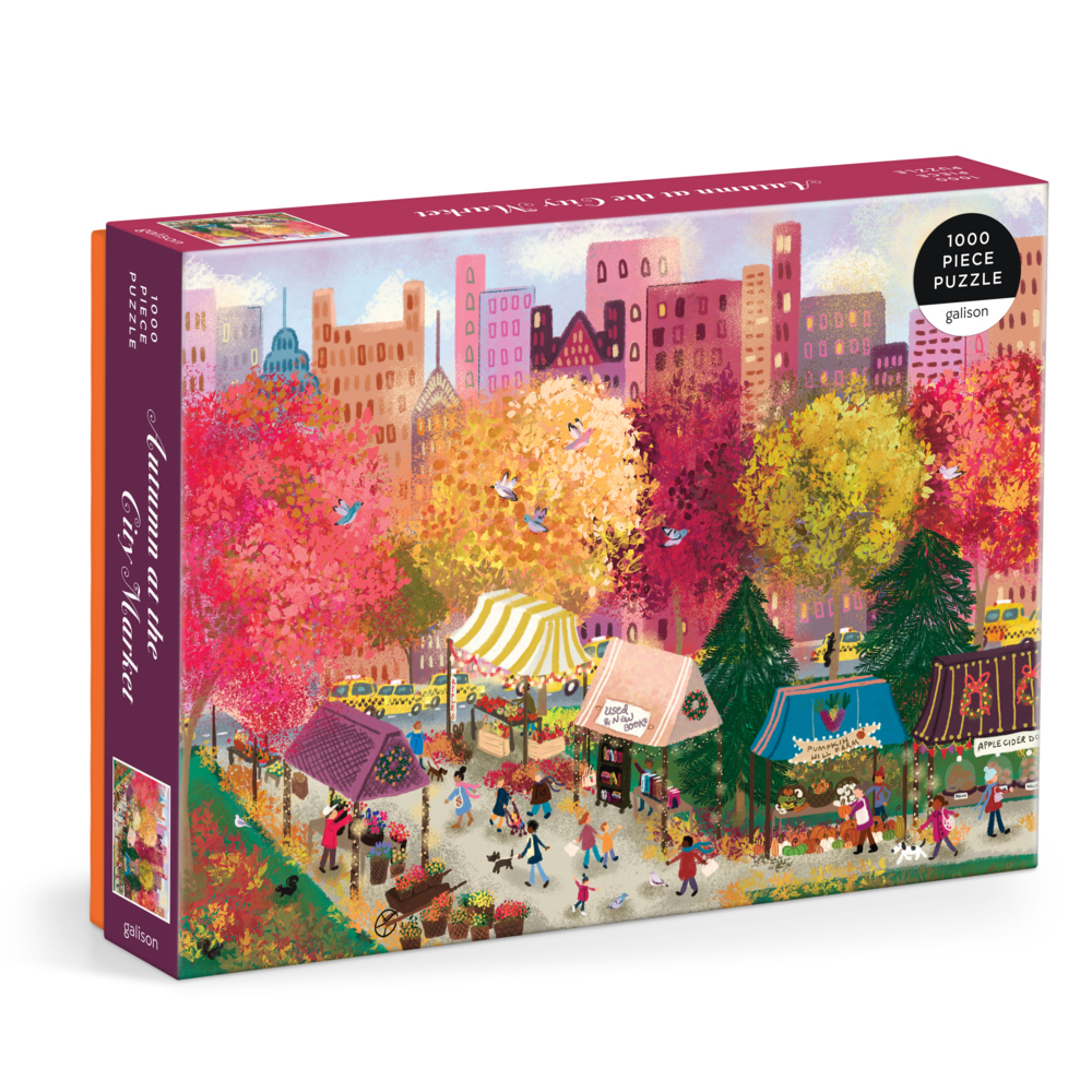 Galison: Joy Laforme Autumn at the City Market 1000 Piece Puzzle - Brettspiel