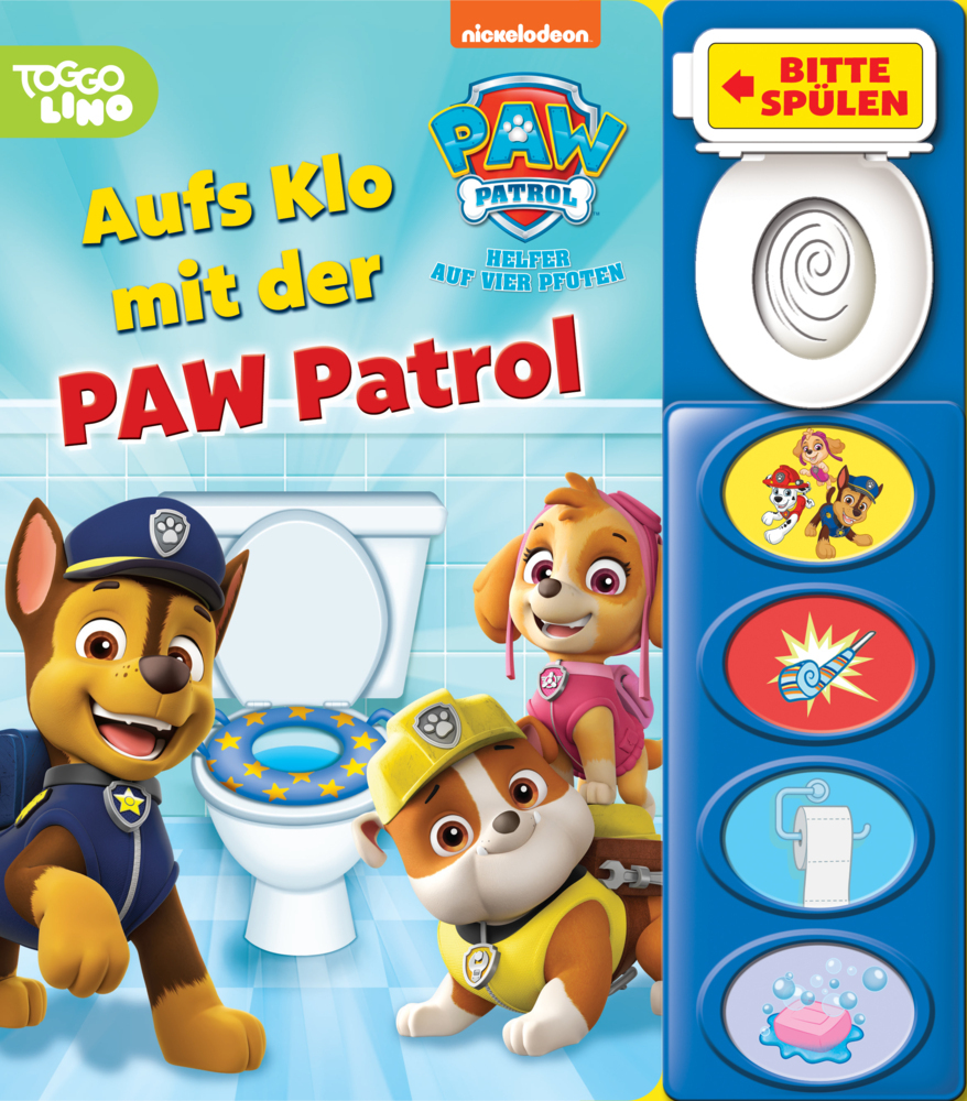 PAW Patrol - Aufs Klo mit der PAW Patrol - Mein Klo-Soundbuch - Pappbilderbuch mit Klospülung und 8 Geräuschen