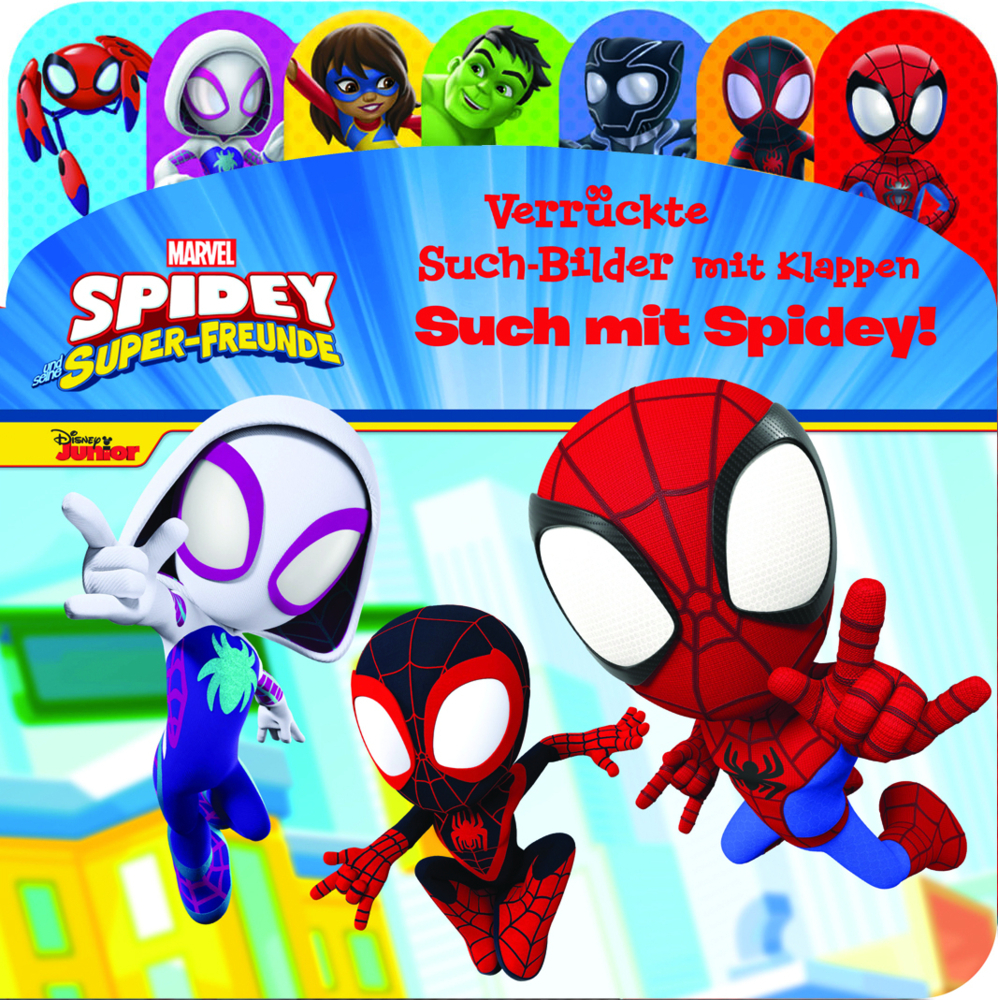 Phoenix International Publicat: Marvel Spidey und seine Super-Freunde - Verrückte Such-Bilder mit Klappen - Such mit Spidey! - Pappbilderbuch mit 20 Klappen - Wimmelbuch für Kinder ab 18 Monaten