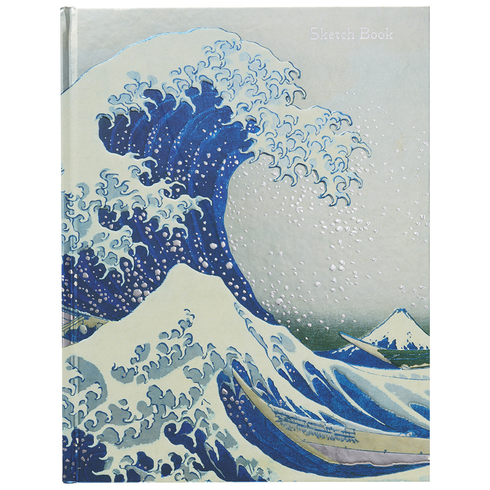 Notizbuch Hokusai: The Great Wave 160 Seiten liniert blau