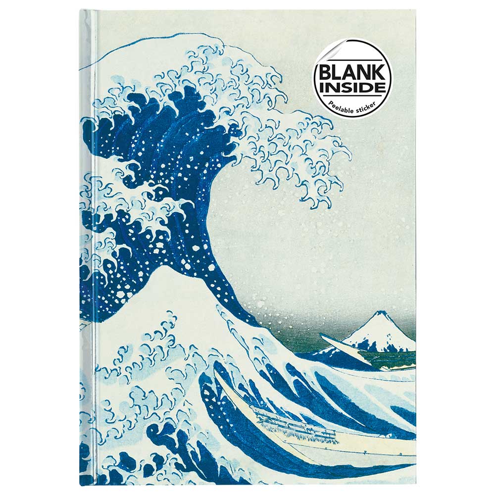 Notizbuch Hokusai: The Great Wave A5 176 Seiten blanko blau
