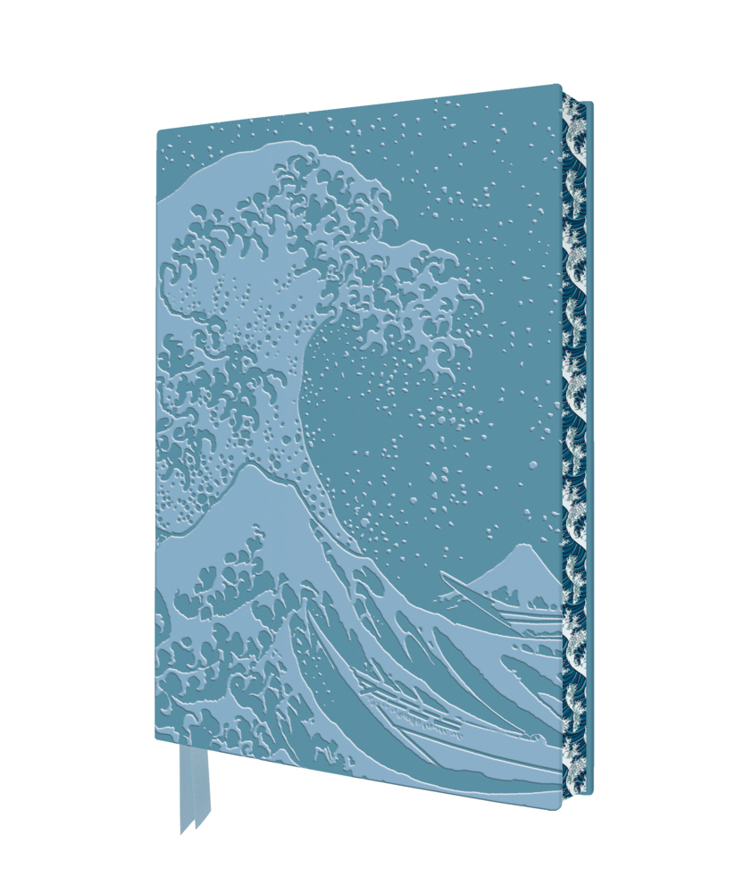 FLAME TREE PUBLISHING Notizbuch Hokusai Great Wave 176 Seiten blau