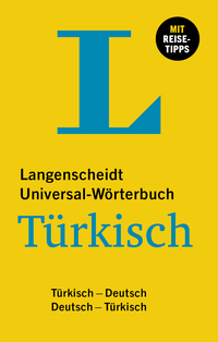 Buchcover mit gelbem Hintergrund. Titel: Langenscheidt Universal-Wörterbuch Türkisch.
