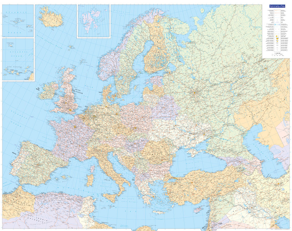 Kümmerly+Frey Europakarte politisch Poster 1:4,5 Mio.