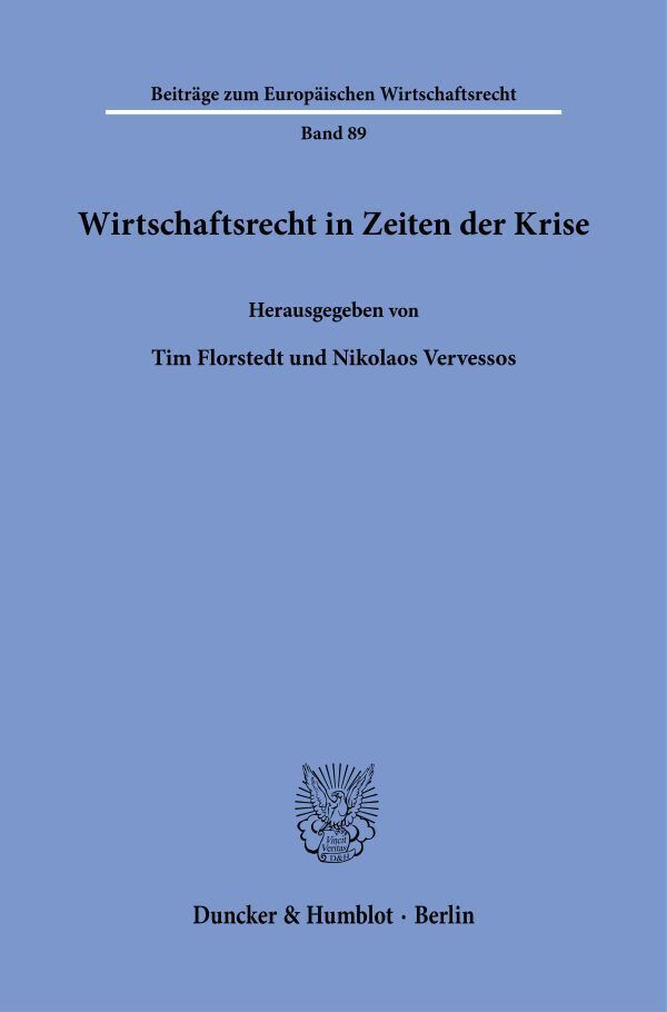 Wirtschaftsrecht in Zeiten der Krise - Taschenbuch