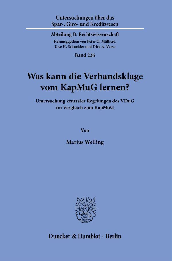 Marius Welling: Was kann die Verbandsklage vom KapMuG lernen? - Taschenbuch