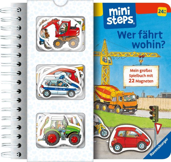 ministeps: Wer fährt wohin? Mein großes Spielbuch mit 22 Magneten: Magnetbuch ab 2 Jahren, Kinderbuch, Pappbilderbuch - Taschenbuch