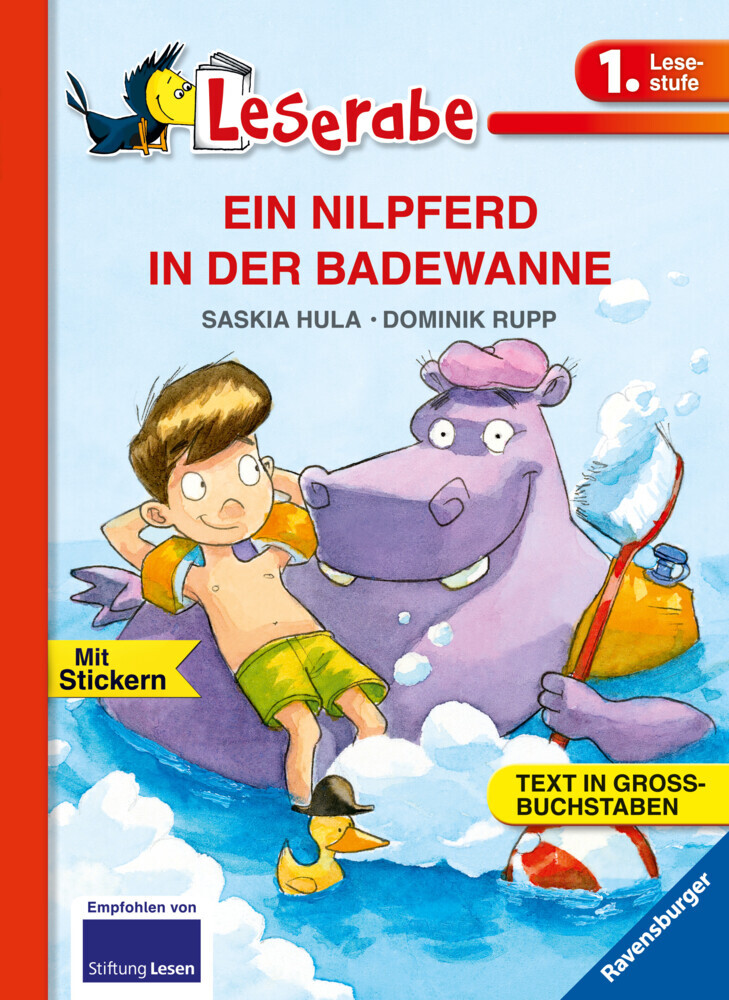 Saskia Hula: EIN NILPFERD IN DER BADEWANNE - Leserabe 1. Klasse - Erstlesebuch für Kinder ab 6 Jahren - gebunden