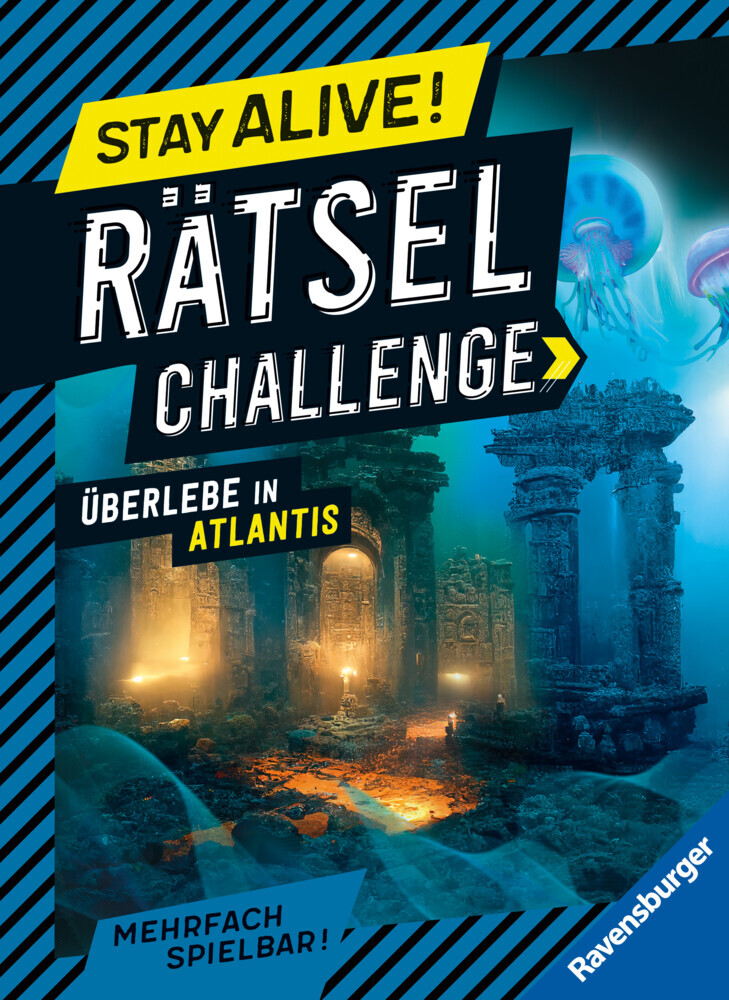 Elena Bruns: Ravensburger Stay alive! Rätsel-Challenge - Überlebe in Atlantis - Rätselbuch für Gaming-Fans ab 8 Jahren - gebunden