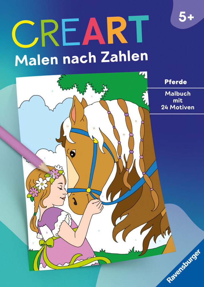 Ravensburger CreArt Malen nach Zahlen ab 5: Pferde, Malbuch, 24 Motive - Taschenbuch