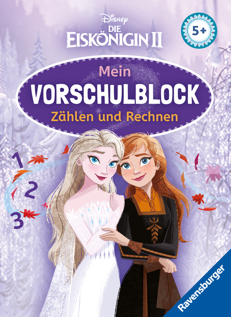 Stefanie Hahn: Disney Die Eiskönigin 2 Mein Vorschulblock Zählen und Rechnen - Konzentration, Erstes Rechnen, Rätseln für Kinder ab 5 Jahren - Spielerisches Lernen für Anna und Elsa-Fans ab Vorschule - Taschenbuch