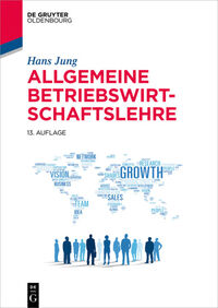 Buchcover mit dem Titel 'Allgemeine Betriebswirtschaftslehre'. Weltkarte im Hintergrund mit dem Wort 'Growth'.