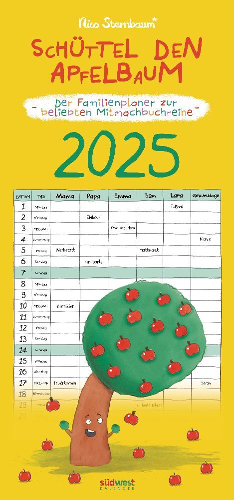 Familienplaner Schüttel den Apfelbaum 2025