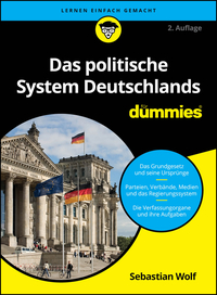 Buchcover mit dem Titel 'Das politische System Deutschlands für Dummies'. Abbildung des Reichstagsgebäudes in Berlin im Hintergrund.