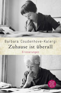 Buchcover mit dem Titel Zuhause ist ueberall. Zwei schwarz-weiss Bilder von Frauen, eine beim Lesen und eine aeltere Frau.