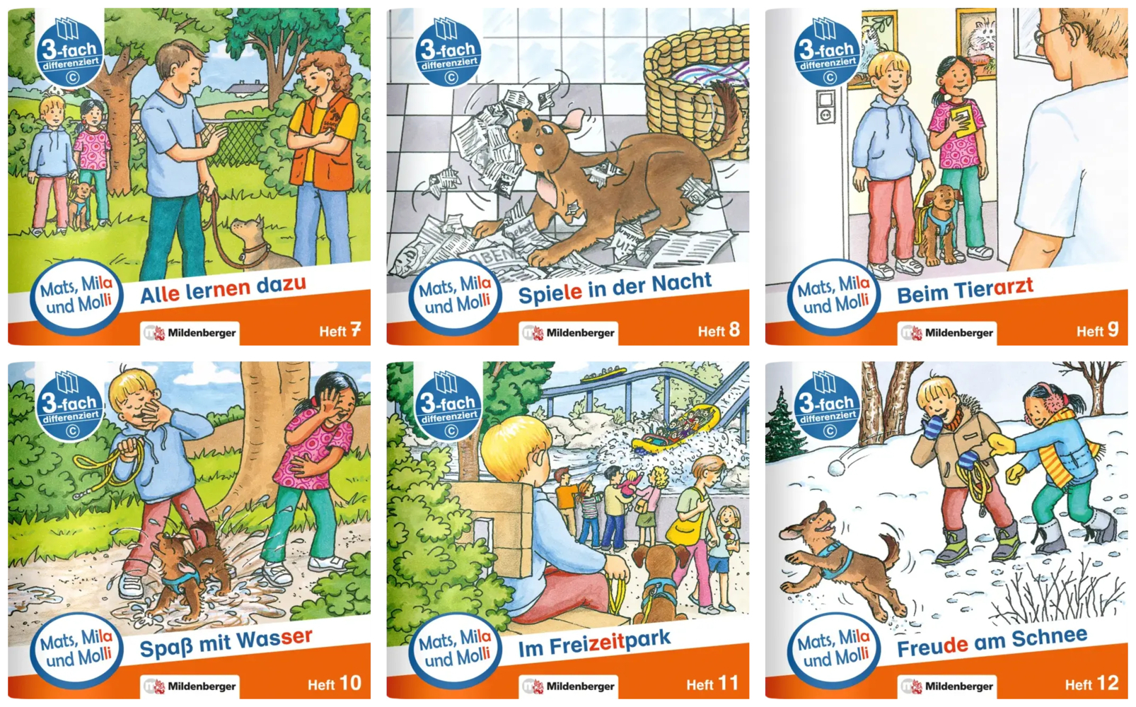 Helge Weinrebe: Paket - Mats, Mila und Molli - Heft 7-12, Schwierigkeitsstufe C, 6 Teile. H.7-12 - geheftet