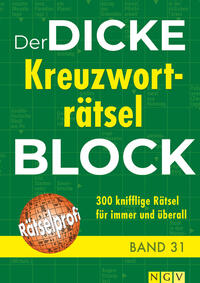 Buchcover mit grünem Hintergrund. Titel: Der DICKE Kreuzworträtsel BLOCK, Band 31.