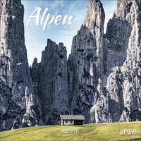 KORSCH Wandkalender Alpen 30 x 30 cm bunt 2026
