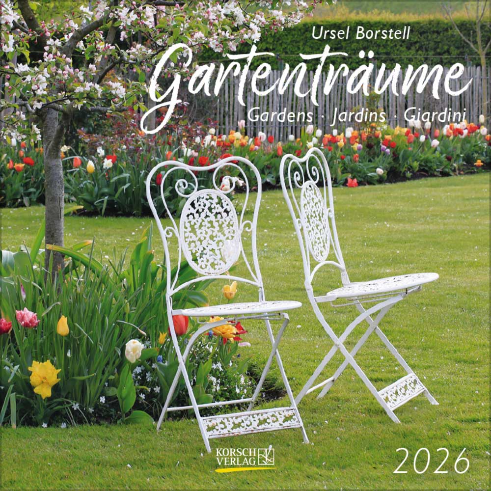 KORSCH Wandkalender Gartenträume 30 x 30 cm bunt 2026