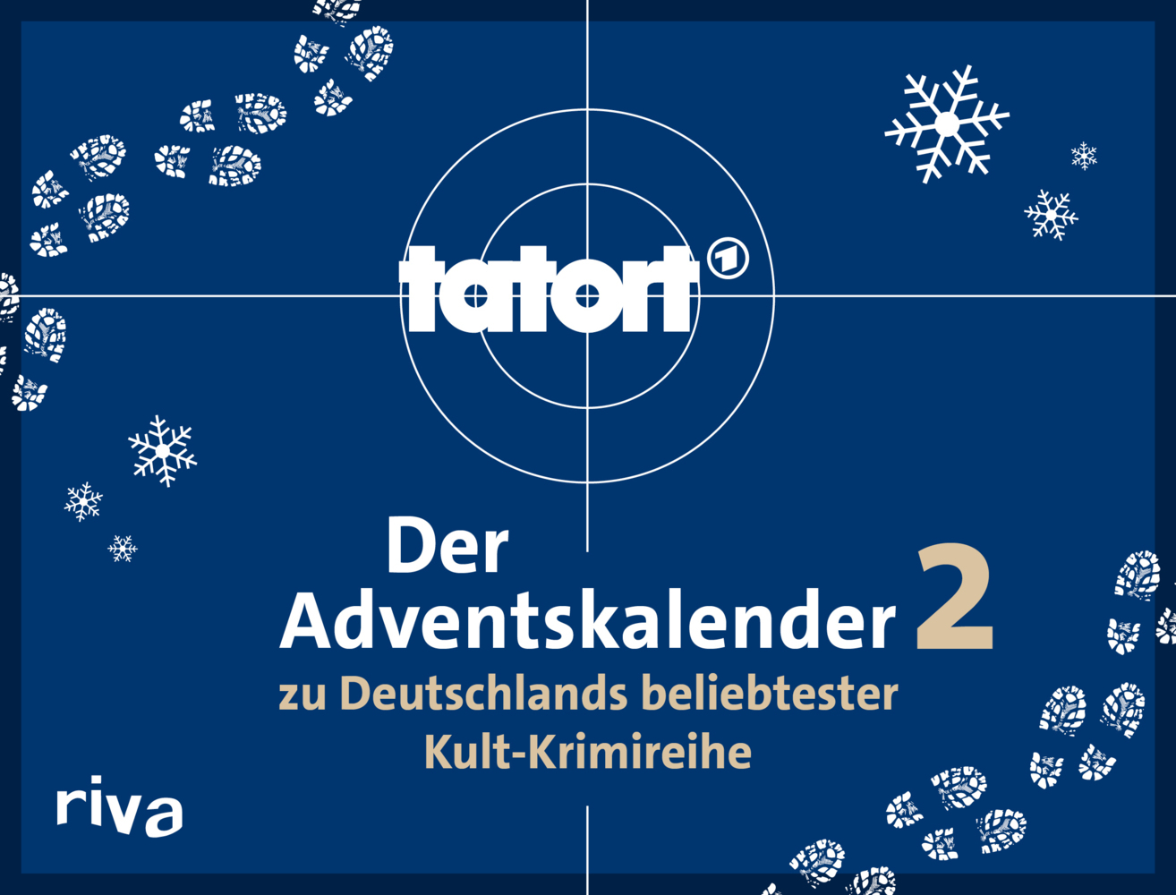 Buchcover mit blauem Hintergrund. Titel: Der Adventskalender 2, zu Deutschlands beliebtester Kult-Krimireihe.