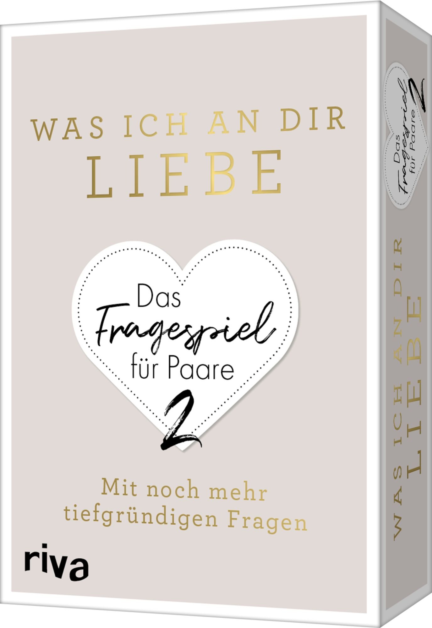 Buchcover mit dem Titel 'Was ich an dir liebe'. Das Cover zeigt ein Herz und ist in sanften Farben gehalten.