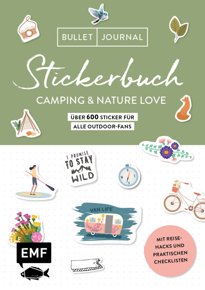 Bullet Journal Stickerbuch - Camping & Nature Love - Über 600 Sticker für alle Outdoor-Fans - Taschenbuch