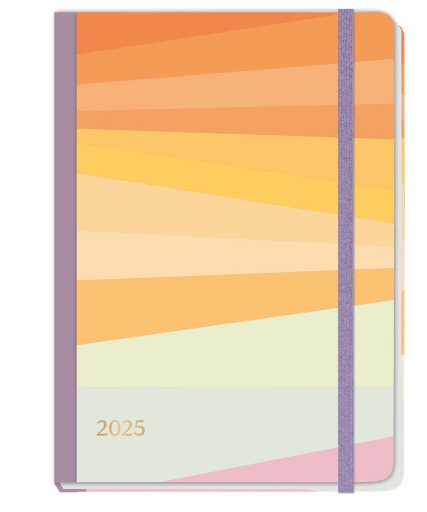 Kalender A5 Design Diary Streifen bunt 2025