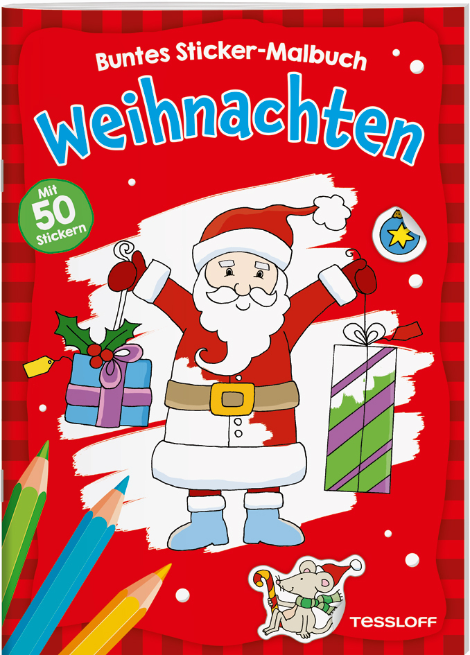 Weihnachten. Buntes Sticker-Malbuch - geheftet