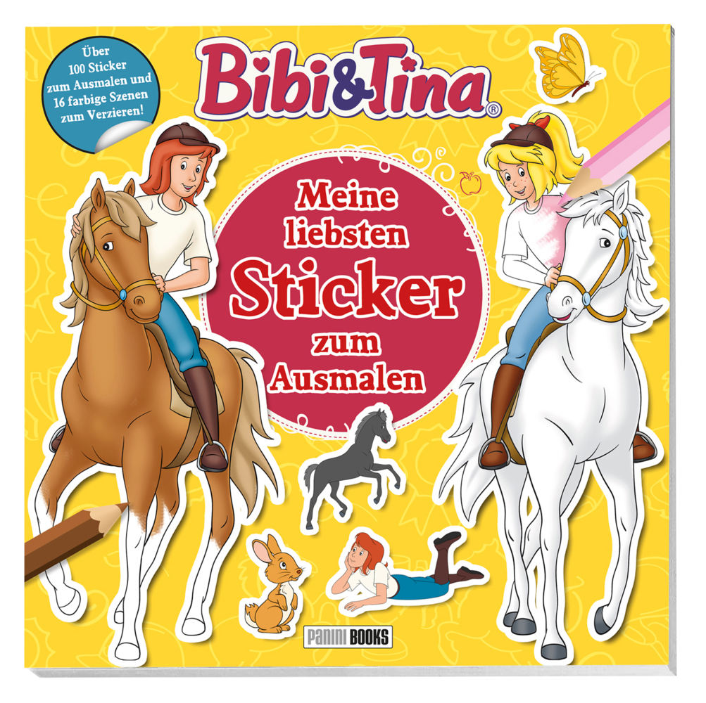 Panini: Bibi & Tina: Meine liebsten Sticker zum Ausmalen - Taschenbuch