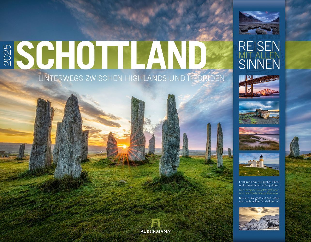 Ackermann Kunstverlag: Schottland - Unterwegs zwischen Highlands und Hebriden Kalender 2025