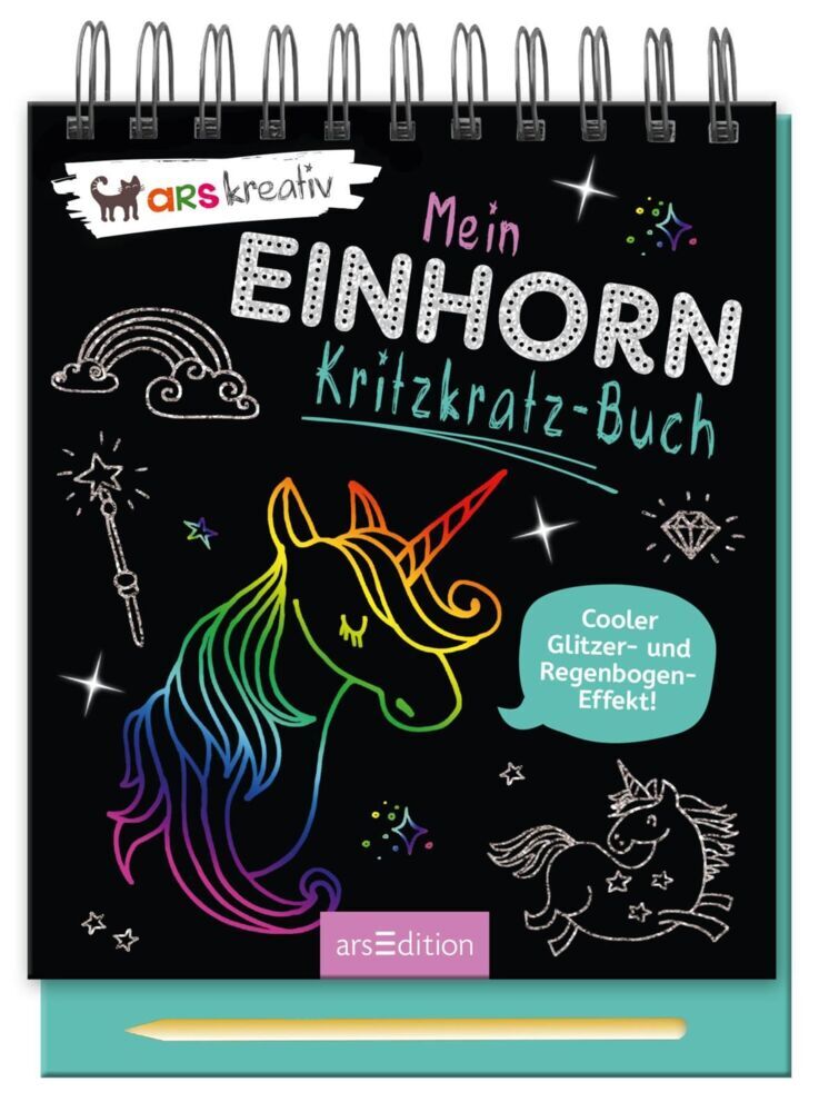 Mein Einhorn-Kritzkratz-Buch, m. Holzstift - gebunden