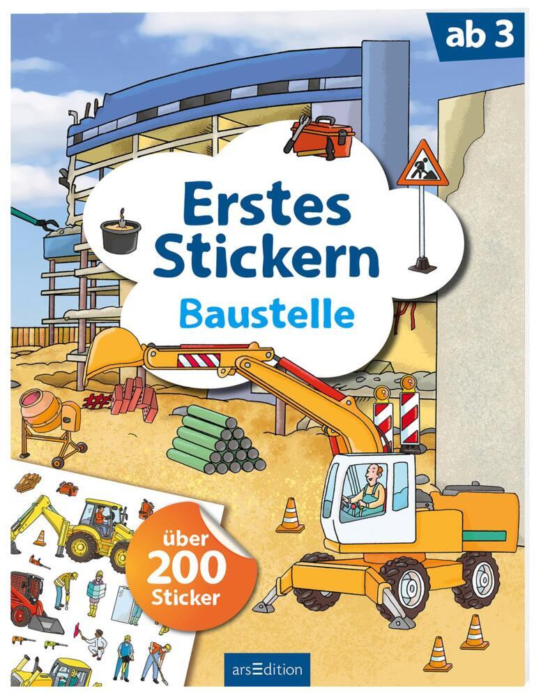 Erstes Stickern - Baustelle - Taschenbuch