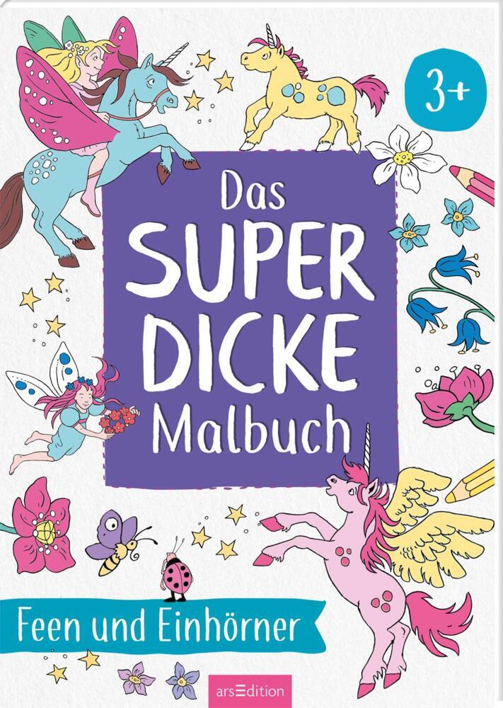 Das superdicke Malbuch  - Feen und Einhörner - Taschenbuch